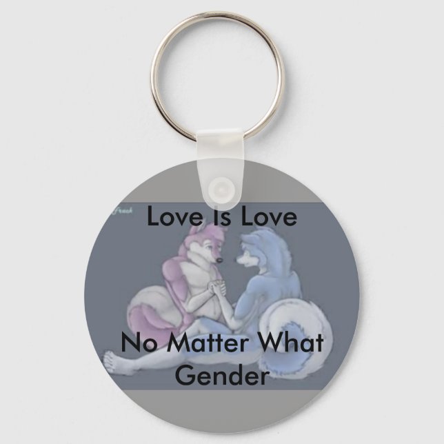 Love is love gay furry keychain (Front)