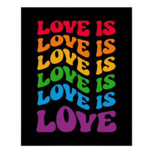 Love Is Love Gay LGBT Poster