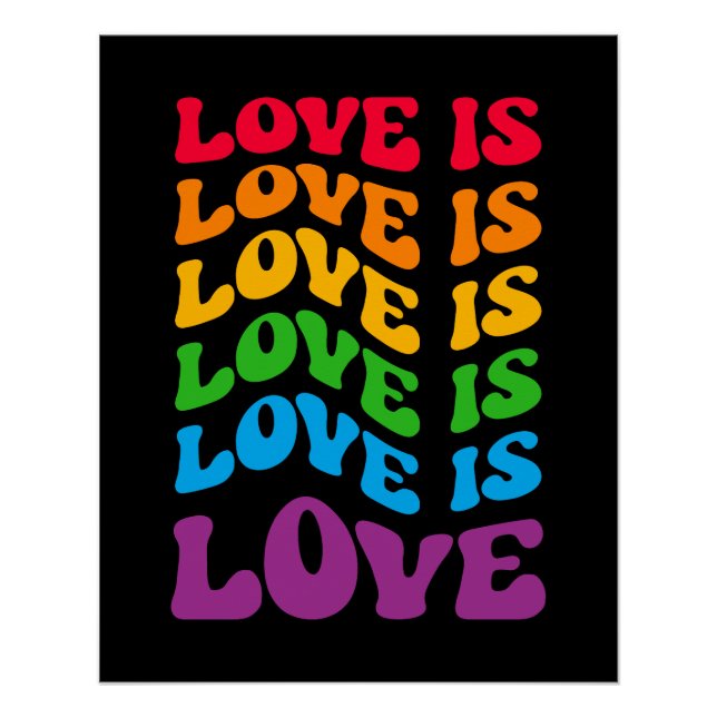 Love Is Love Gay LGBT Poster (Front)
