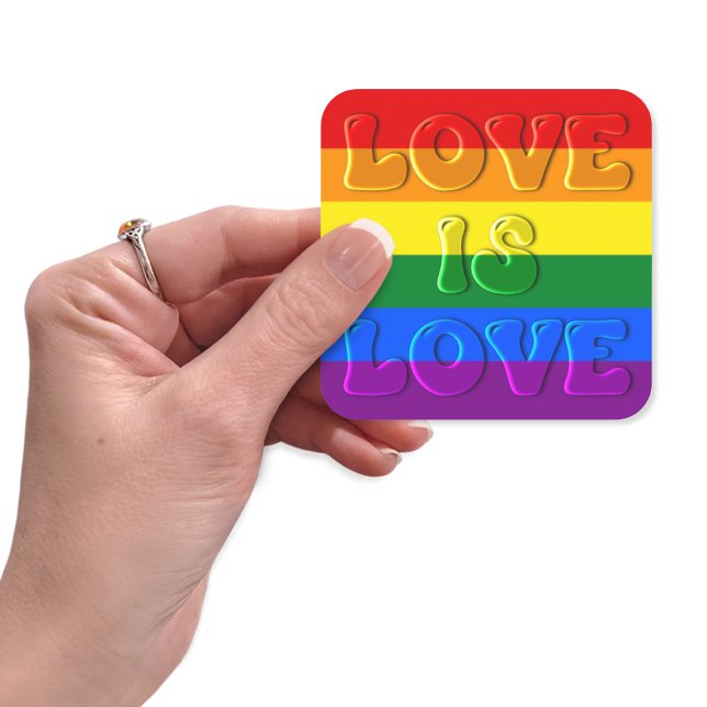 Love is Love Gay Pride Square Sticker (Creator Uploaded)