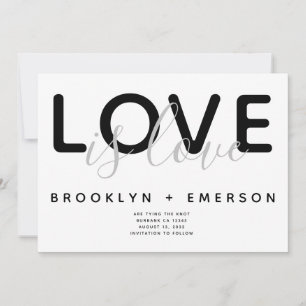 Love is Love Gay Wedding Save The Date