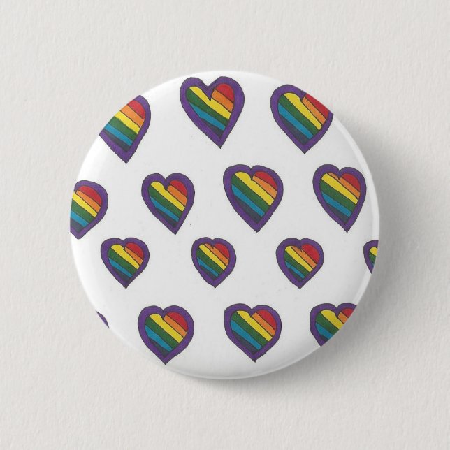 Love is Love Heart pattern 2 Inch Round Button (Front)
