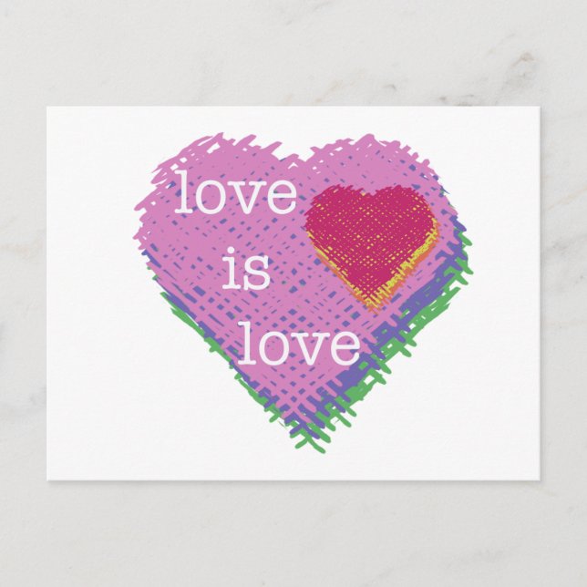 Love is Love Heart Postcard (Front)