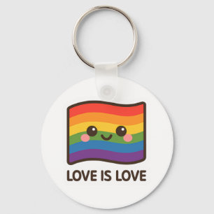 Love is Love – Kawaii Rainbow Design Keychain