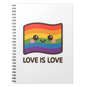 Love is Love – Kawaii Rainbow Design Notebook