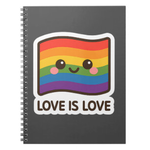 Love is Love – Kawaii Rainbow Design Notebook