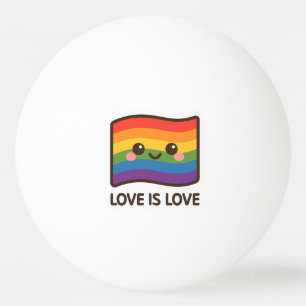 Love is Love – Kawaii Rainbow Design Ping Pong Ball