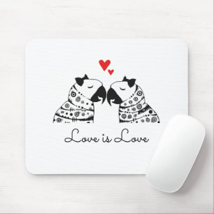 Love Is Love Lesbian Parrots Mouse Pad