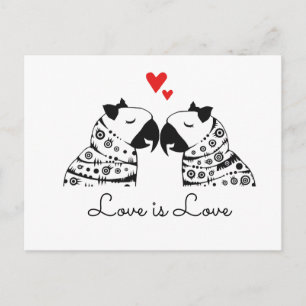 Love Is Love Lesbian Parrots Postcard