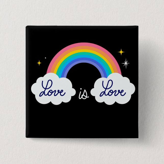 Love is love. LGBT+pride. Rainbow     Button (Front)