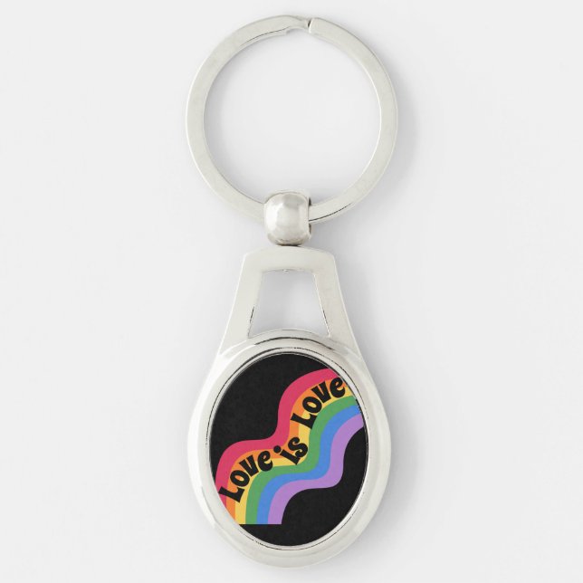  Love is love. LGBT+pride. Rainbow. Keychain (Front)