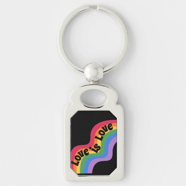  Love is love. LGBT+pride. Rainbow. Keychain (Front)