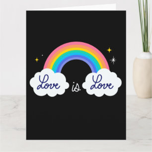 Love is love. LGBT+pride. Rainbow Thank You Car Card