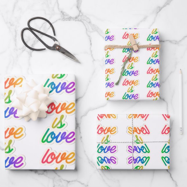 Love is love LGBT Wrapping Paper Sheet (Front)