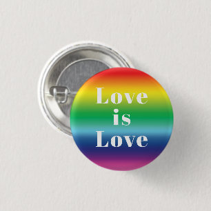 "Love is Love" Lgbtq lgbt pride rainbow colours 1 Inch Round Button
