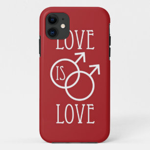 Love is Love (Male) Red iPhone 11 Case