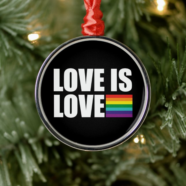 Love is Love Metal Ornament (Tree)