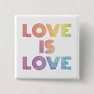 Love is Love | Modern Stripes 2 Inch Square Button