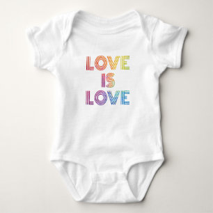 Love is Love   Modern Stripes Baby Bodysuit