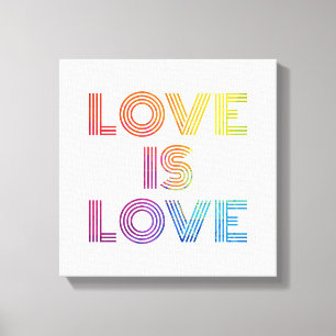 Love is Love   Modern Stripes Canvas Print