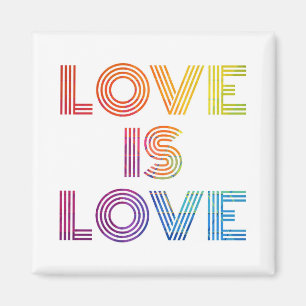 Love is Love   Modern Stripes Magnet