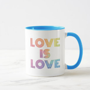 Love is Love Modern Stripes Mug
