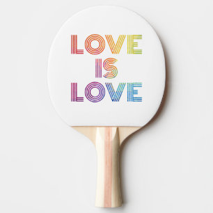 Love is Love Modern Stripes Ping Pong Paddle