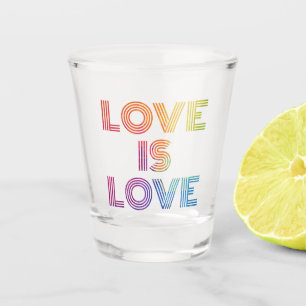 Love is Love Modern Stripes Shot Glass