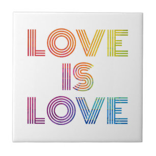 Love is Love   Modern Stripes Tile