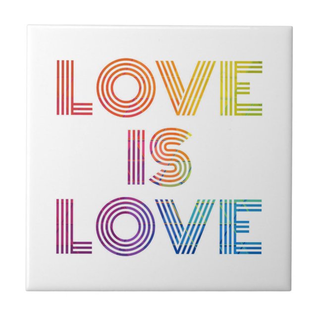 Love is Love | Modern Stripes Tile (Front)