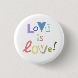 Love is Love - Muted Rainbow Modern 1 Inch Round Button