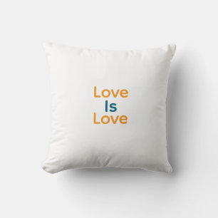 Love is love orange blue colourful pride LGBTQ gay Throw Pillow