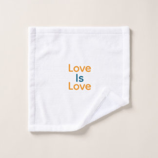 Love is love orange blue colourful pride LGBTQ gay Wash Cloth