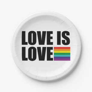 Love is Love Paper Plate