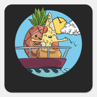 Love Is Love Pineapple Pizza Valentines Day Foodie Square Sticker
