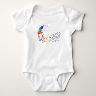 Love is Love Plume Arc-en-ciel Body pour Bébé Fier