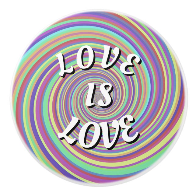 Love Is Love Pride Ceramic Knob (Front)
