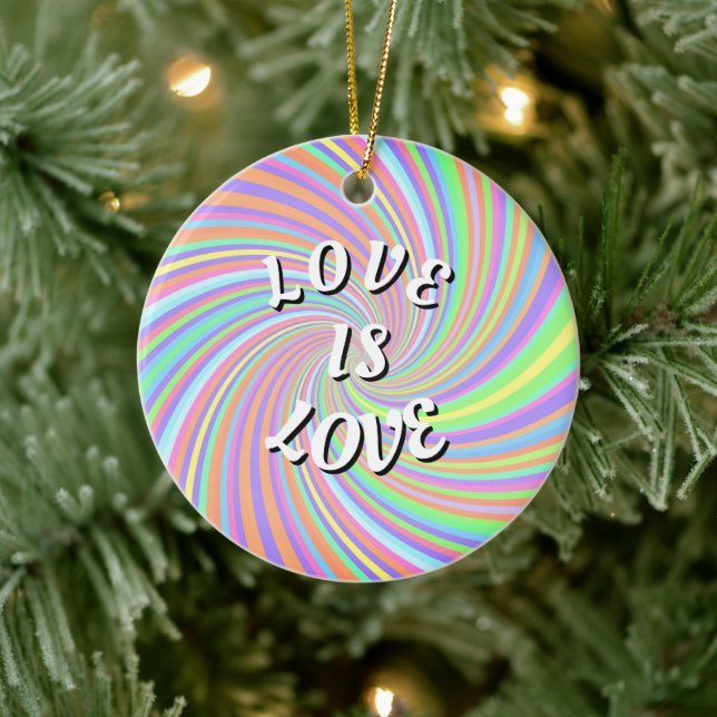 Love Is Love Pride Ceramic Ornament (Tree)