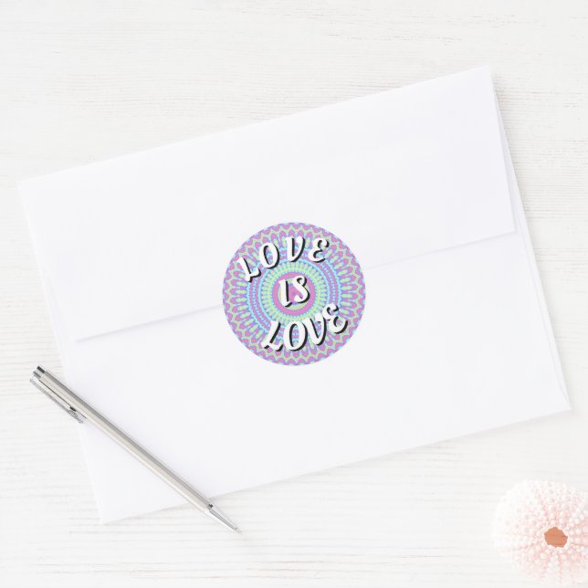 Love Is Love Pride Classic Round Sticker (Enveloppe)
