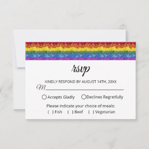 Love Is Love Pride Floral Bridal RSVP Card