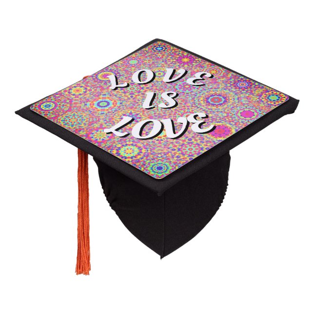Love Is Love Pride Graduation Cap Topper (Angled)