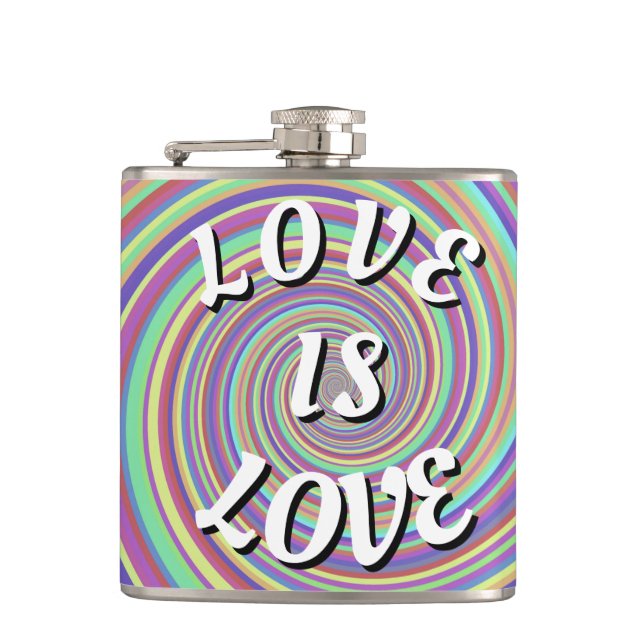 Love Is Love Pride  Hip Flask (Front)