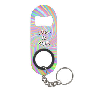 Love Is Love Pride Keychain Bottle Opener
