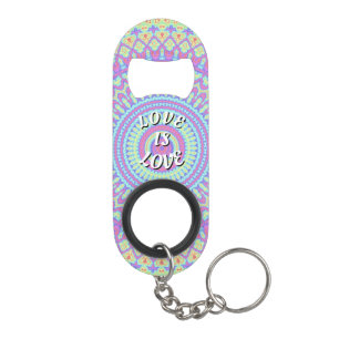 Love Is Love Pride Keychain Bottle Opener