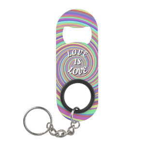 Love Is Love Pride Keychain Bottle Opener