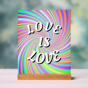 Love Is Love Pride Phone Ring Stand Acrylic Sign