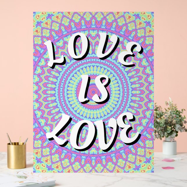 Love Is Love Pride  Phone Ring Stand Acrylic Sign (Wedding)