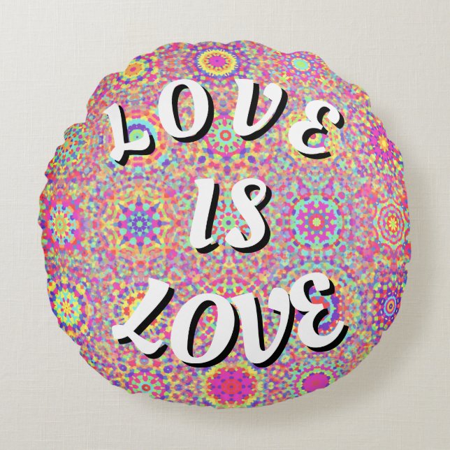 Love Is Love Pride Round Pillow (Front)