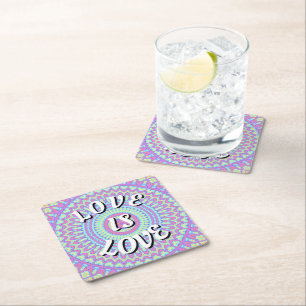 Love Is Love Pride Square Paper Coaster