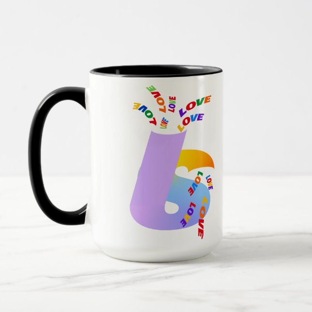 Love Is Love Pride Typography Art Mug (Left)